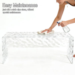 Clear Acrylic Bench – 2-Person Seat, 700 lbs Capacity