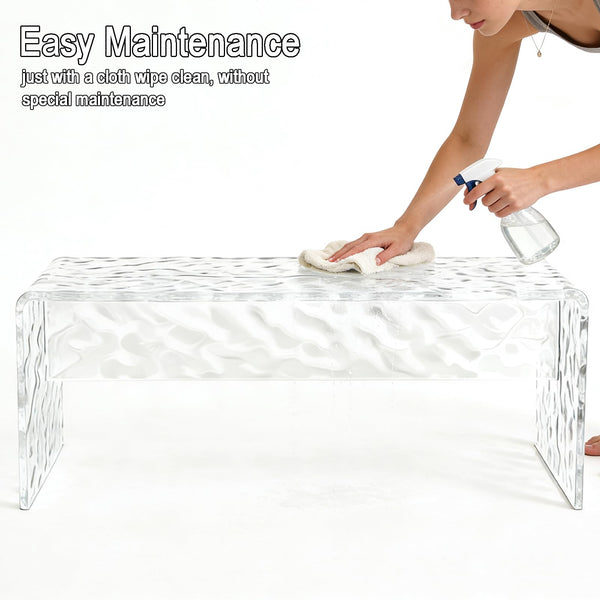 Clear Acrylic Bench – 2-Person Seat, 700 lbs Capacity