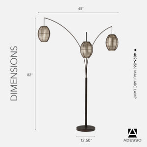 Arc Floor Lamp with 3 Movable Shades & Adjustable Height