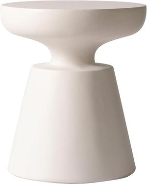 Round Fiberstone Pedestal Side Table