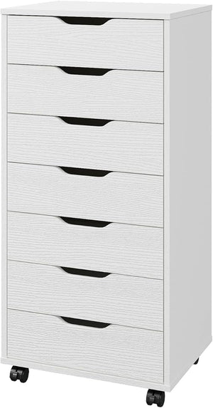 7-Drawer Mobile File Cabinet with Locking Wheels