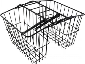 Rear Twin Bicycle Basket – Medium, Black