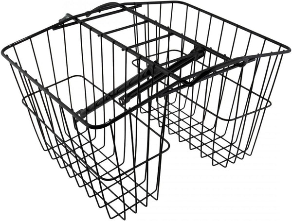 Rear Twin Bicycle Basket – Medium, Black