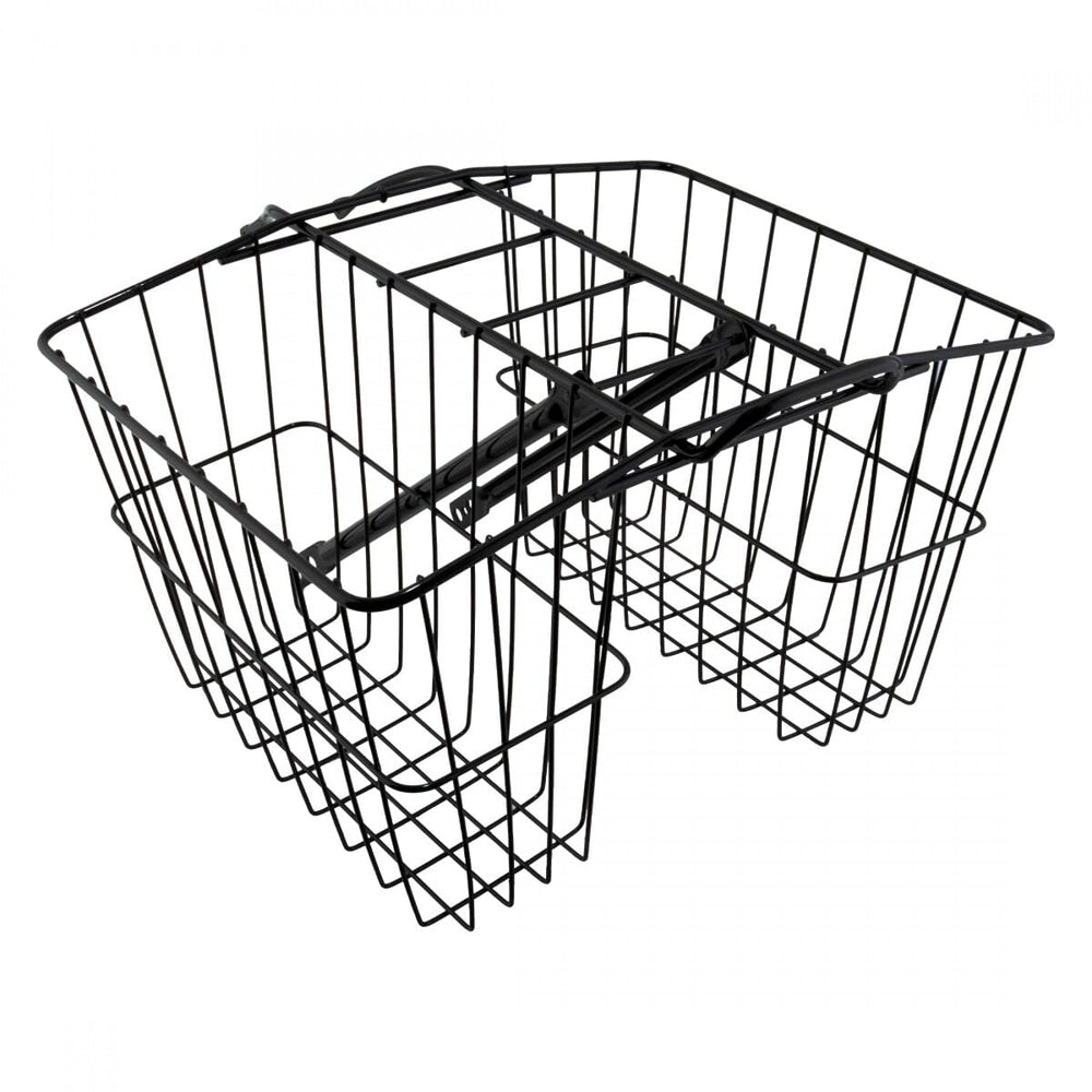 Rear Twin Bicycle Basket – Medium, Black