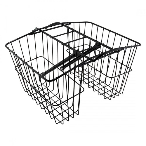 Rear Twin Bicycle Basket – Medium, Black