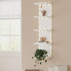 5-Tier Floating Wall Shelf Unit, Set of 2