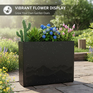 Metal Rectangular Planter Box — 38" Raised Garden Bed, Galvanized Steel, Easy Assembly