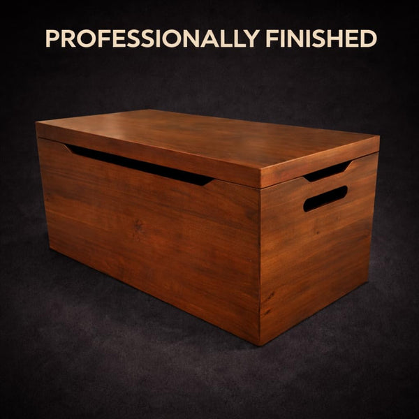 Solid Wood Storage Chest with Lid & Handles