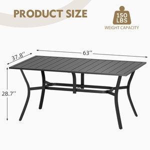 Outdoor Metal Dining Table with Umbrella Hole – 4 Sizes