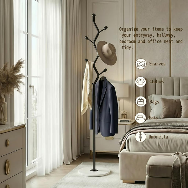 Tree Branch Coat Rack with Marble Base