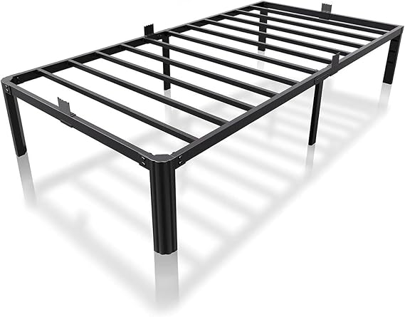 Metal Platform Bed Frame with Headboard — No Box Spring Needed