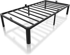 Metal Platform Bed Frame with Headboard — No Box Spring Needed