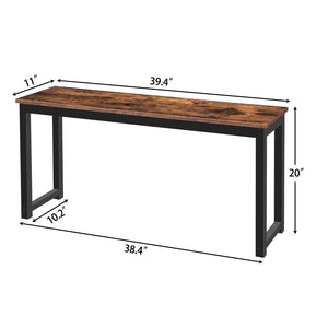 Industrial Dining Bench Set of 2 – Rustic Brown & Black Metal Frame