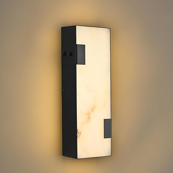 Modern Alabaster LED Wall Sconce with Dimmable Warm Light