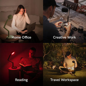 Cordless LED Desk Lamp with Red Light Mode & Wireless Charger