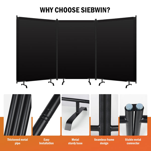 Blackout Room Divider – Freestanding Folding Privacy Screen
