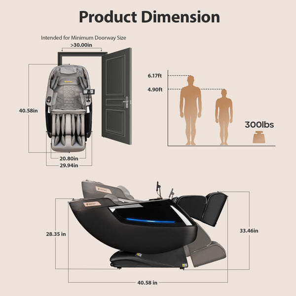 4D Full Body Massage Chair with SL-Track & Zero Gravity