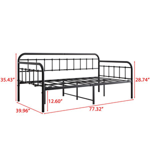 Metal Daybed Frame Twin with Steel Slats