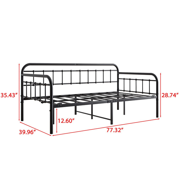 Metal Daybed Frame Twin with Steel Slats