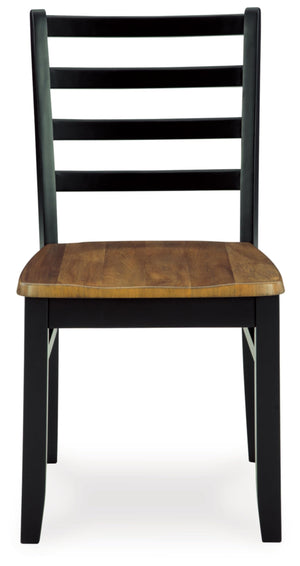 7-Piece Rectangular Dining Table Set with 6 Ladderback Chairs
