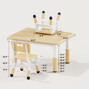 Kids Table & 2 Chairs Set – Height Adjustable, Graffiti Desktop, Multi-Activity, Ages 3–8