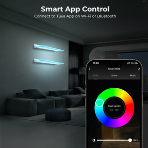 RGB LED Floating Wall Shelves with Smart Voice Control – 2 Pack