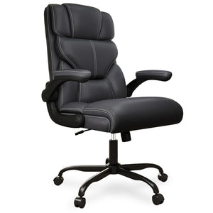 Ergonomic Mid-Back Office Chair with Flip-Up Armrests & Reclining Function