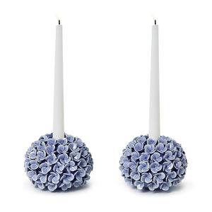Hydrangea Bud Vases & Taper Candle Holders Set of 2