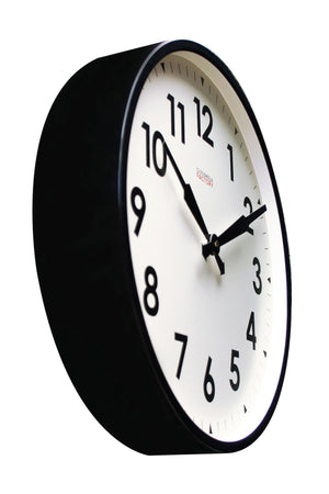 18-Inch Round Metal Wall Clock – Black, Silent Analog