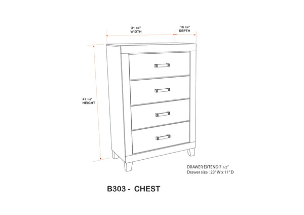 Queen Farmhouse Bedroom Set - 6 Piece with Dresser, Mirror, Chest & 2 Nightstands