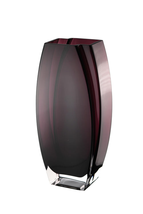 Amethyst Glass Vase — 10.25" Oblong Decorative Vase