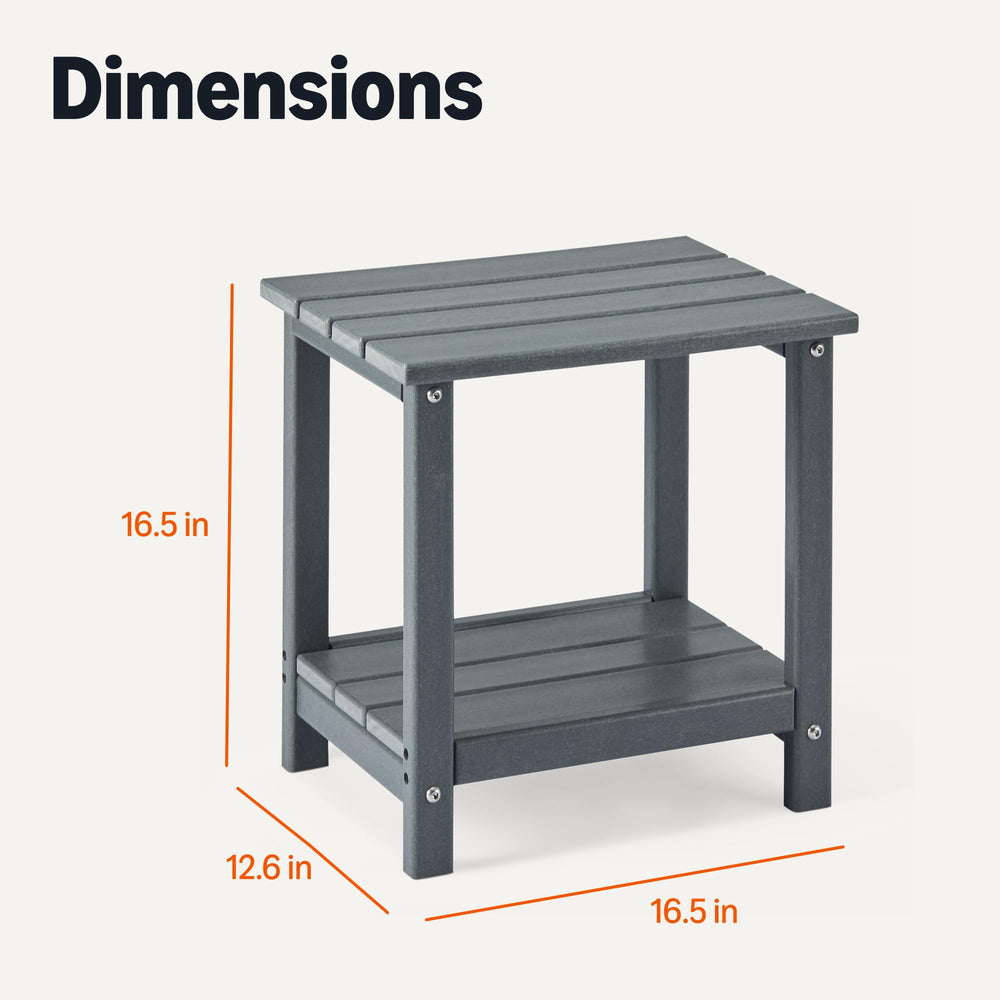 Outdoor Side Table with Lower Shelf