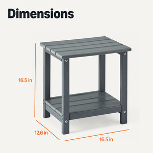 Outdoor Side Table with Lower Shelf