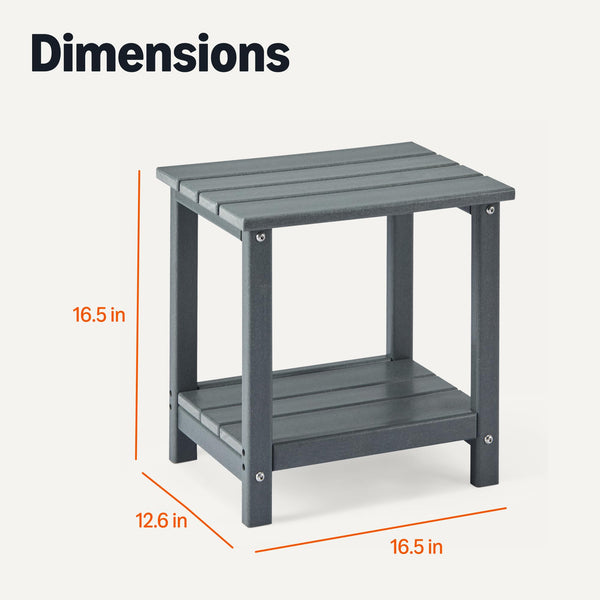 Outdoor Side Table with Lower Shelf
