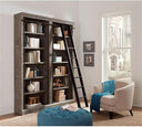 8ft Tall Wood Bookcase Wall with Ladder