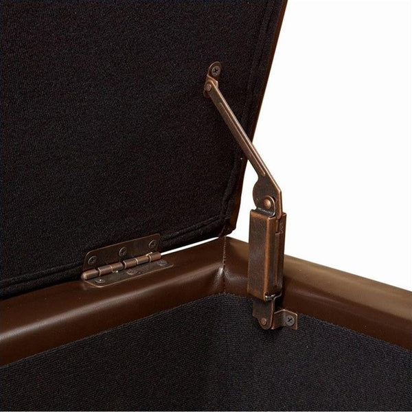 Tufted Bonded Leather Storage Ottoman Bench