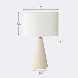 Cement Base LED Table Lamp with Cotton Drum Shade