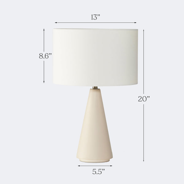 Cement Base LED Table Lamp with Cotton Drum Shade