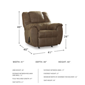 Faux Leather Manual Rocker Recliner