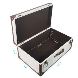 Extra Large Vintage Wooden Storage Box with Hinged Lid