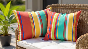 Outdoor Lumbar Throw Pillow Set of 4 – 20x12 Inch, Water & Fade Resistant