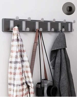 Bamboo Wall Mounted Coat Hooks Rack