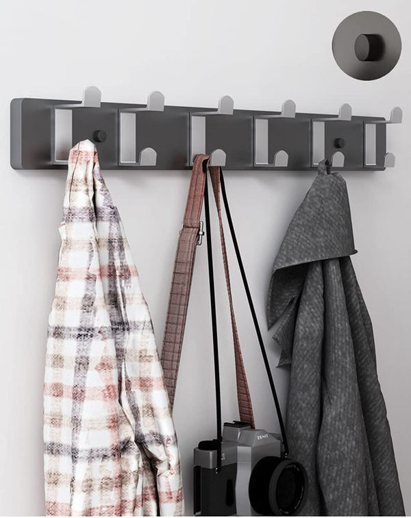 Bamboo Wall Mounted Coat Hooks Rack