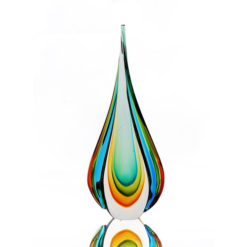 Handmade Murano Glass Cube Sculpture – Extra Large Art Decor