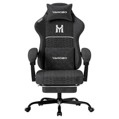 Gaming Chair with Footrest, Lumbar Support & Headrest Massage