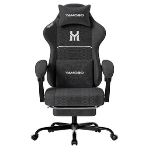 Gaming Chair with Footrest, Lumbar Support & Headrest Massage
