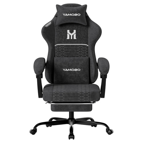 Gaming Chair with Footrest, Lumbar Support & Headrest Massage