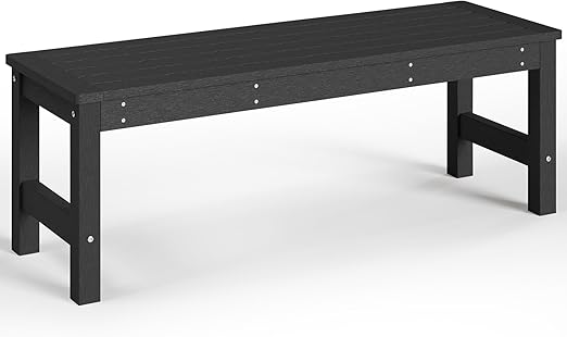 48" HDPE Outdoor Garden Bench – 2-Person Patio Bench