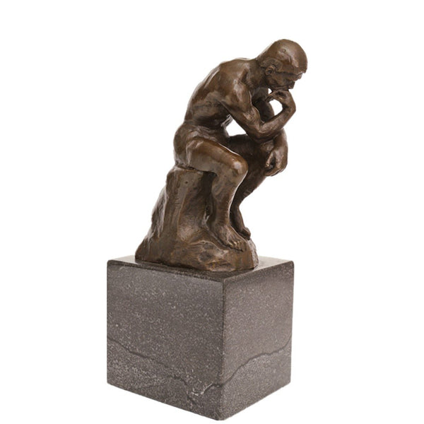 Bronze Thinker Sculpture - Classical Philosophy Statue