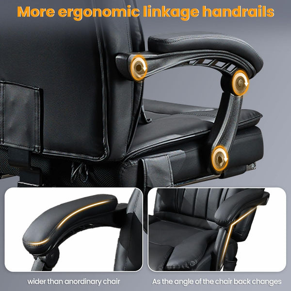 Heated Massage Reclining Office Chair with Footrest